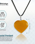 Yellow Aventurine Stones and Crystals Gemstone Heart Pendant for Women
