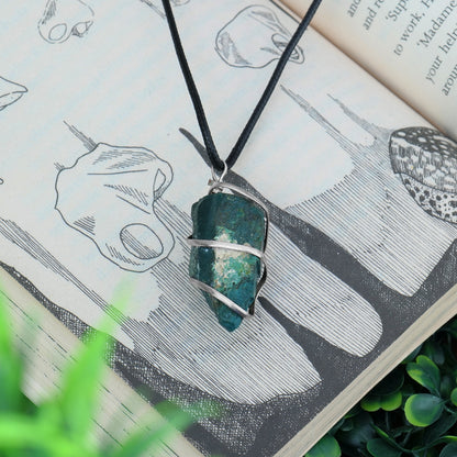 Moss Agate Pendant - Moss Agate Jewellery - Moss Agate Pendant Necklace - Size 1-1.5 Inches