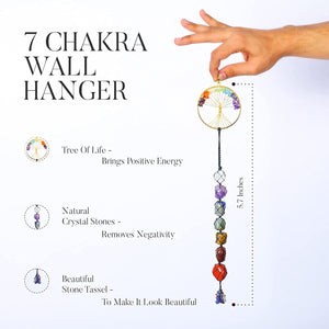 Chakra Gemstone Wall Hanging - Healing Crystal Wall Decor - Crystal Ornament