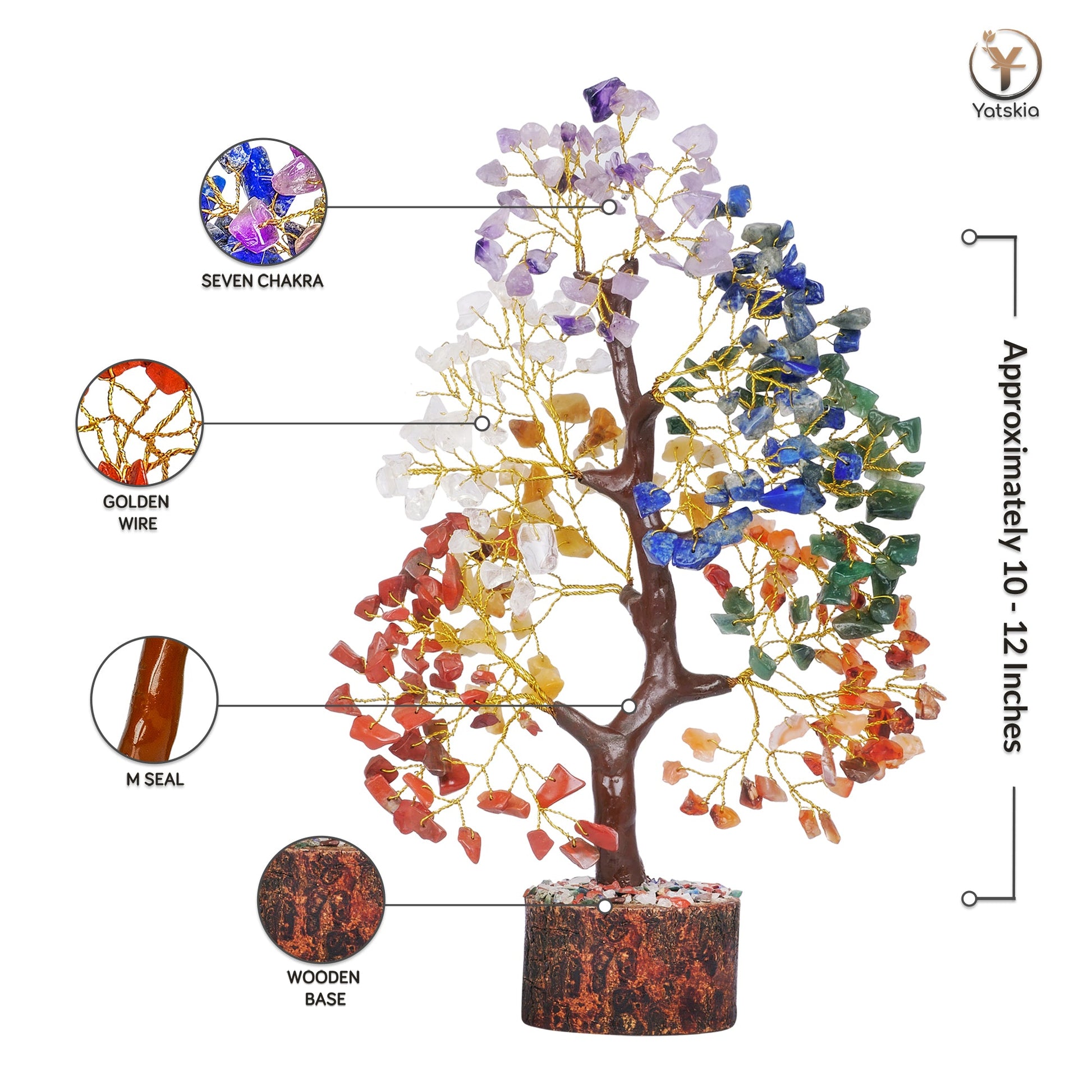 7 chakra money tree YATSKIA 7 Chakra Tree of Life, Crystals and Healing Stones, Birthday Gifts for Women