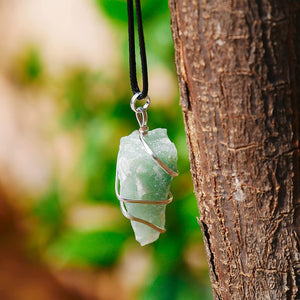 Green Aventurine Handmade Healing Crystal Raw Rough Pendant