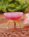 Elegant Beauty: Pink Onyx Crystal Bowl for Stones