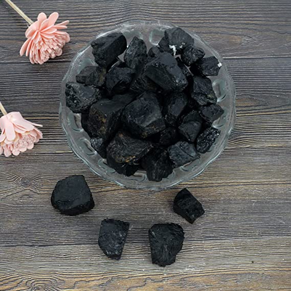 Raw Black Tourmaline Crystal Tumbled Stone for Healing & Meditation