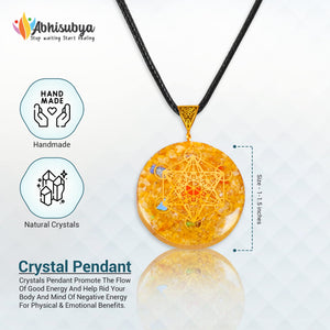Yellow Aventurine Gemstone Orgonite Pendant for Women
