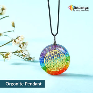 Seven Chakra Crystal Orgonite Pendant Necklaces