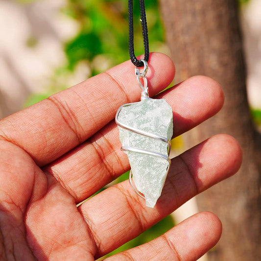 Green Aventurine Handmade Healing Crystal Raw Rough Pendant