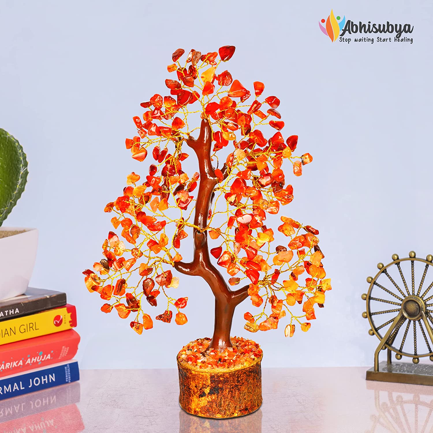 Carnelian Healing Crystal Tree for Positivity Meditation Home Decor