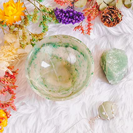 Serenity and Abundance: Green Jade Crystal Bowl