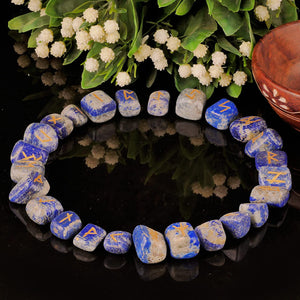 Lapis Lazuli Crystal Rune Set for Healing & Meditation
