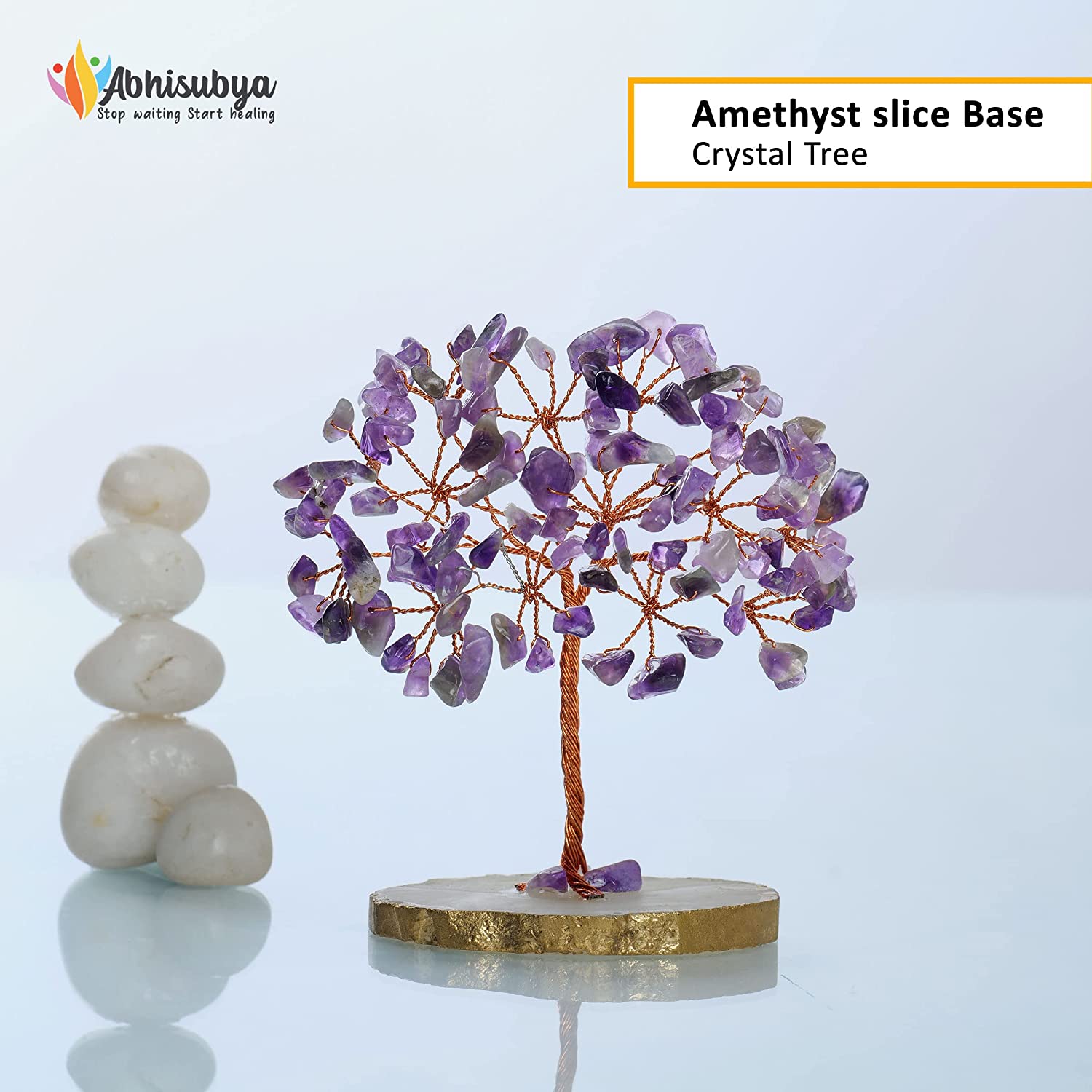 Amethyst Slice Base Crystal Tree of Life for Healing & Meditation