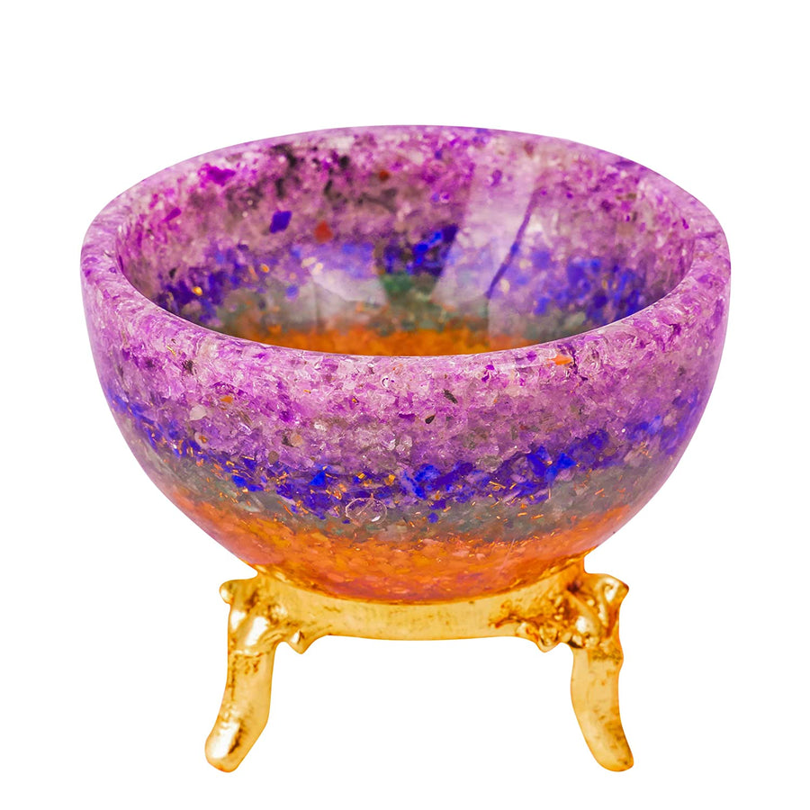 Seven Chakras Handmade Decorative Crystal Bowls for Healing & Decor