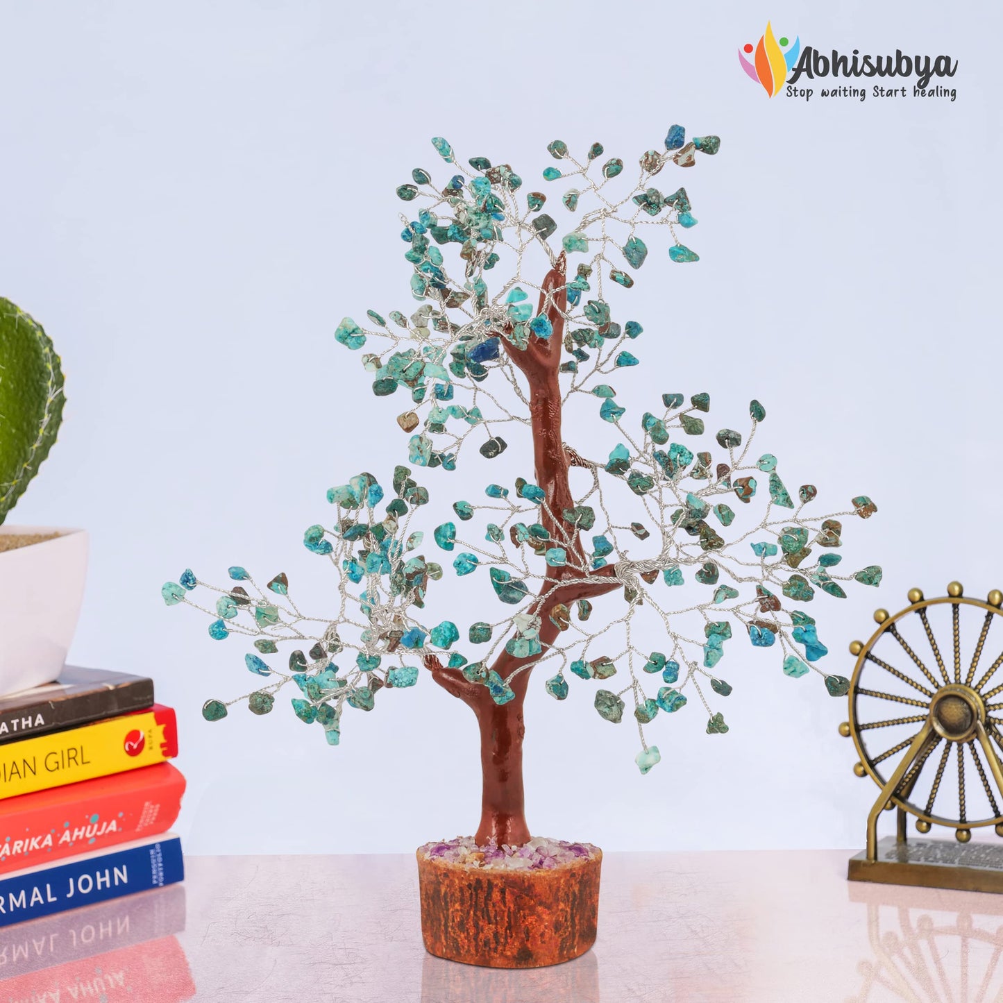 Turquoise Crystal Tree for Healing Chakra Balancing and Decor