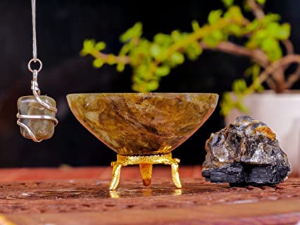 Natural Beauty: Moss Agate Crystal Bowl with Chakra Stones