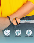 Black Tourmaline Gemstone Chip Bracelet Healing Crystals Jewelry