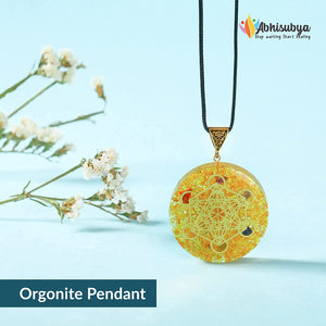 Citrine Healing Crystals Necklace Orgonite Pendant