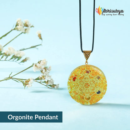 Citrine Healing Crystals Necklace Orgonite Pendant