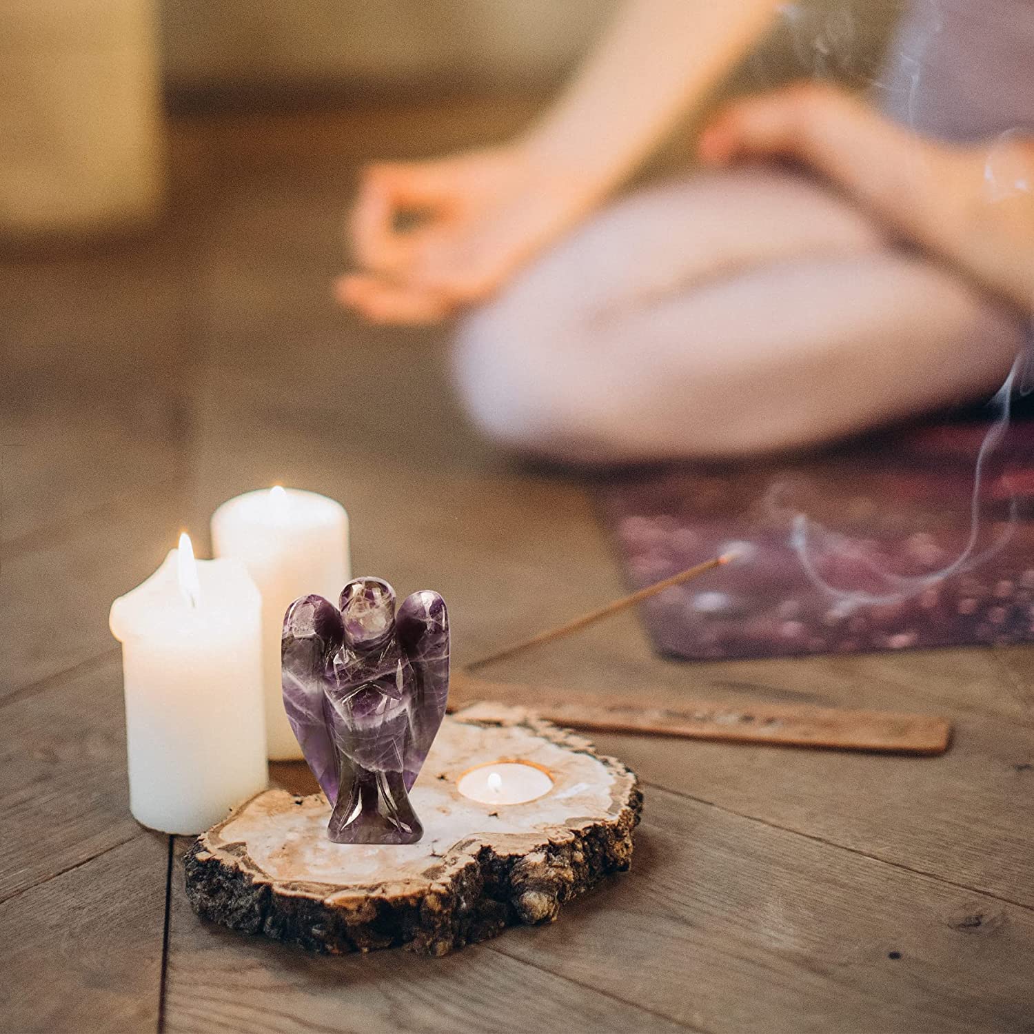 Amethyst Crystal Guardian Angel for Meditation & Healing