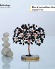Rose Quartz Slice Base Crystal Tree of Life for Healing & Meditation