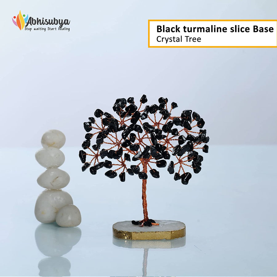 Rose Quartz Slice Base Crystal Tree of Life for Healing & Meditation