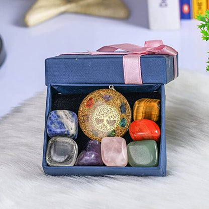 7 Chakra Tree Crystals and Healing Stones Kit for Decor and Good Luck