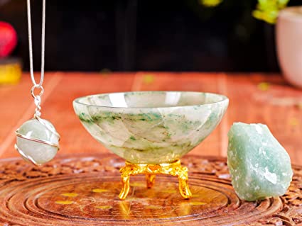 Serenity and Abundance: Green Jade Crystal Bowl