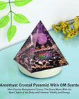 Amethyst Healing Crystal Orgone Pyramid for Meditation & Table Decoration