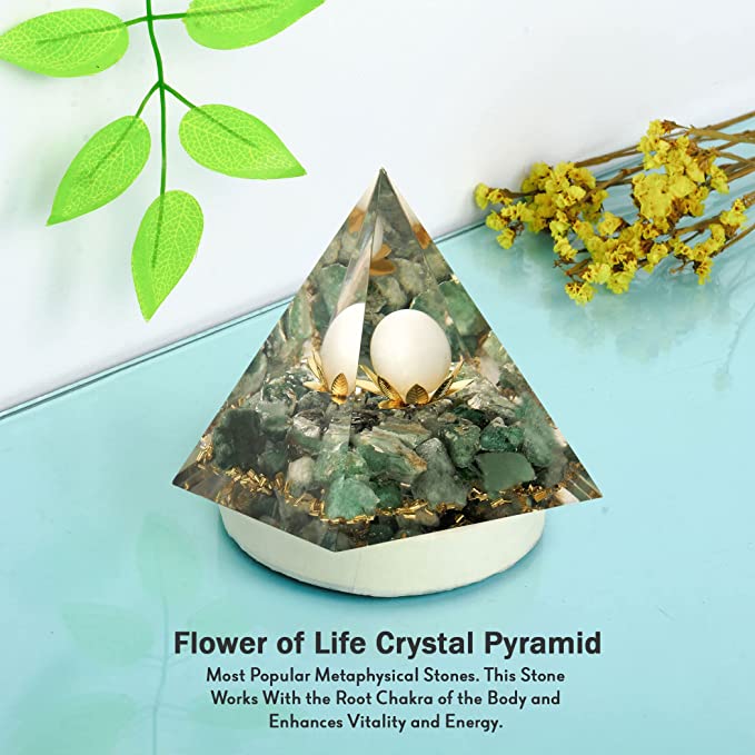 Moonstone Crystal Orgone Pyramid for Healing & Positivity