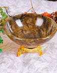 Natural Beauty: Moss Agate Crystal Bowl with Chakra Stones