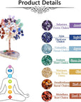 7 Chakra Healing Crystals Tree on Agate Slice Base Healing Stones Gem Money Tree