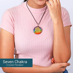 Seven Chakra Crystal Orgonite Pendant Necklaces