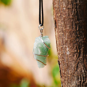 Green Aventurine Handmade Healing Crystal Raw Rough Pendant