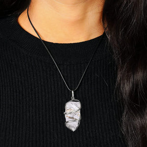 Clear Quartz Healing Crystal Necklace for Women