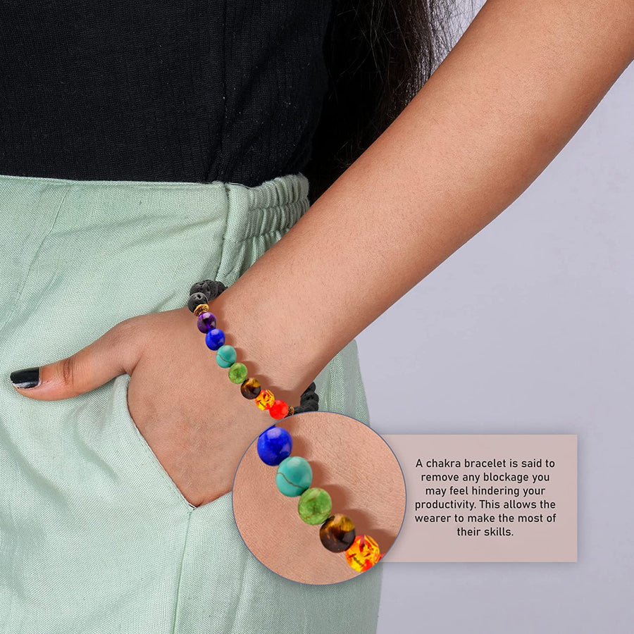 Seven Chakra Bracelet and Necklace Set Healing Gift Set for Women & Men