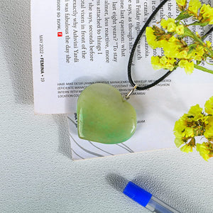 Green Jade Tree of life crystal necklace Heart Pendant for women