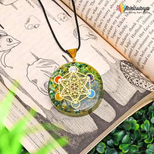 Green Aventurine Handmade Healing Crystal Orgonite Pendant