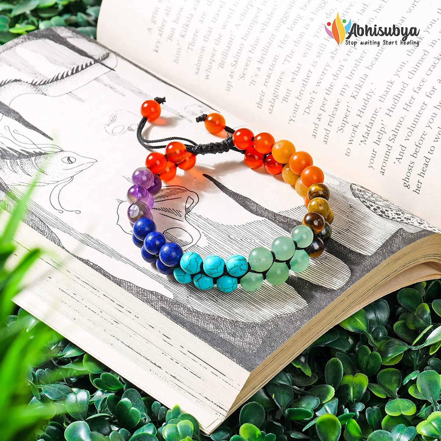 Natural 7 Chakra Stones Gemstone Bracelet Chakra Jewelry for Meditation