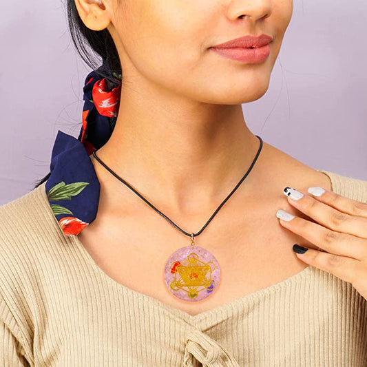 Rose Quartz Metatron Sacred Geometry Orgone Pendant