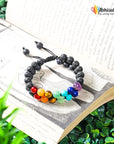 7 Chakras Healing Crystals Lava Bracelet for Yoga & Mediation