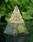 Labrdorite Crystal Pyramid For Meditation With Copper Coil