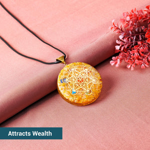 Yellow Aventurine Gemstone Orgonite Pendant for Women