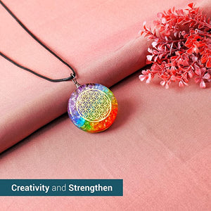 Seven Chakra Crystal Orgonite Pendant Necklaces