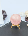 Rose Quartz Sphere Fortune Teller Crystal Orb Glass Ball With Stand