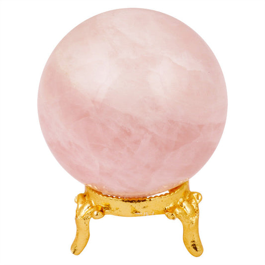 Rose Quartz Sphere Fortune Teller Crystal Orb Glass Ball With Stand